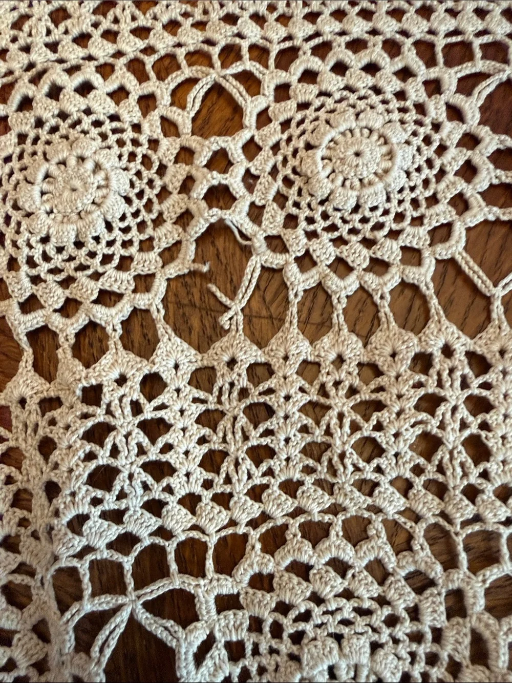 Antique lace tablecloth